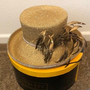 Metallic Sparkly Gold Church Hat
